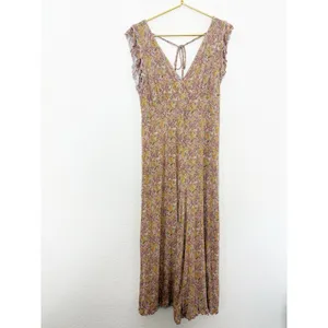 Anthropologie Matilda Ruffled Jumpsuit Size Medium Floral Jersey Bohemian thumbnail 5