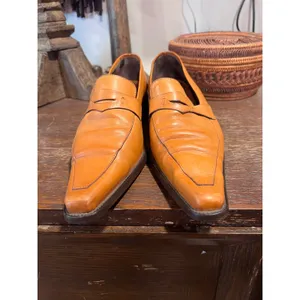 Vintage Bama German Leather Square Toe Penny Loafers Tan 8.5 thumbnail 6