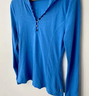 Lucy Women's XS Half Button-Up Long Sleeve Hooded Shirt thumbnail 2