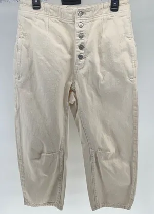 We The Free Osaka Cream Mid Rise Button Fly Barrel Jeans Women's 29 thumbnail 1