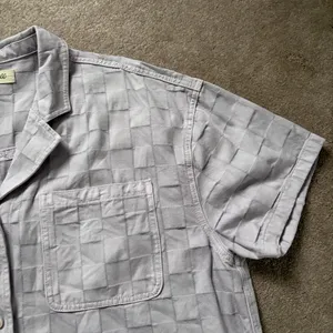 Madewell Garment Dyed Checkerboard Button Up Shirt NL027 Dusty Lavender Size XXL thumbnail 6