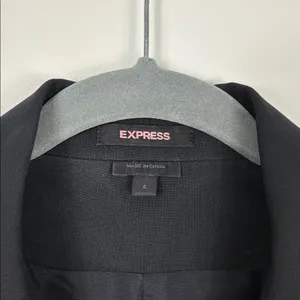 Express Longline Wool Blazer Womens Size 6 Black Career Office thumbnail 2