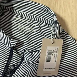 Peter Millar Workday Full Zip Jacket Womens XL Navy White Stripe UPF 50 Sport thumbnail 5