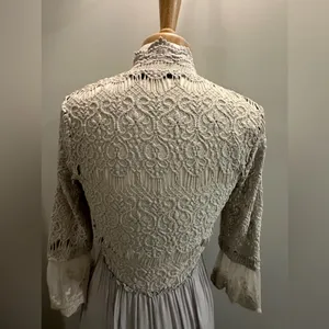 BKE Boutique Chiffon Lace overlay Flyaway Cardigan. Size XSmall Glacier … thumbnail 8