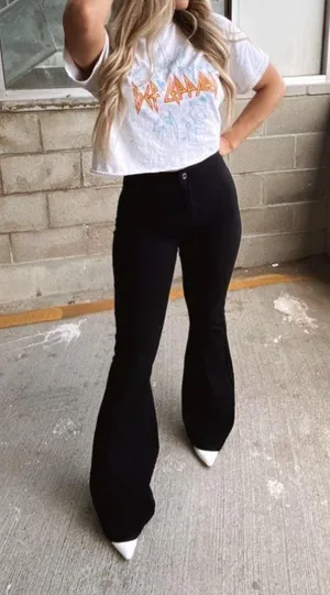 Black Bell Bottoms NWT Size L thumbnail 1