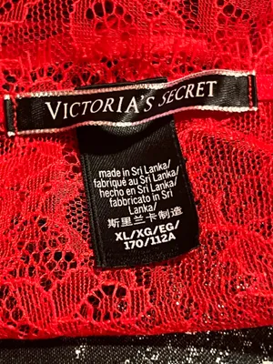 Womens XL Victoria's Secret red lace satin chemise negligee nightie thumbnail 9