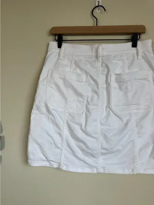 Madewell White Denim Button Front Skirt thumbnail 6