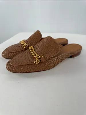 Tory Burch‎ Benton Woven Mules in Moose Brown Size 10 thumbnail 6