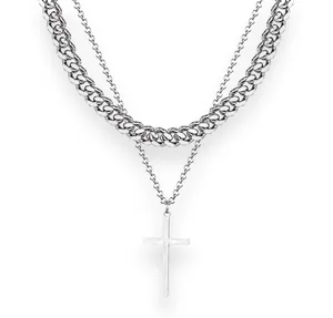 Cross Pendant Necklace for Men Women Streetwear Unisex Hip Hop Style thumbnail 1