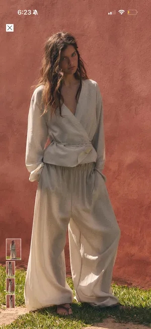 ZARA tied palazzo pants thumbnail 1