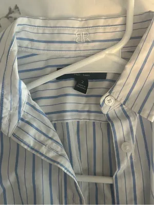Banana Republic Blue and White Striped Riley Shirt thumbnail 4