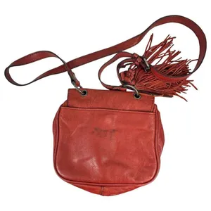 Patricia Nash Red Leather Fringe Crossbody Bag Purse Handbag thumbnail 5