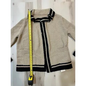 Commense NWT Women Small Tan Knit Open Front Cardigan Quiet Luxury Old Money thumbnail 10