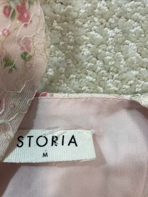 Storia pink floral lace and sequin corset-style mini dress, Size M 100% Rayón thumbnail 9
