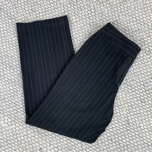 Style & Co Petite Striped Flat Front Straight Leg Trouser Pants Black‎ 10P thumbnail 2