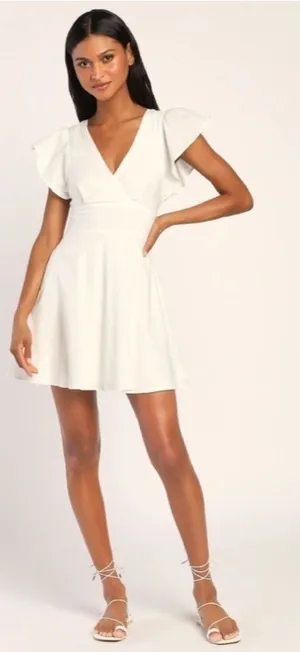 LULU's Bachelorette Engagement Bridal Shower Honeymoon Flirty Mini Dress thumbnail 1