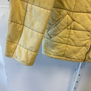 Forever 21 Womens Yellow Quilted Puffer Jacket Full Zip Mock Neck Small Boxy Fit thumbnail 6