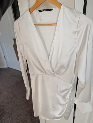 Zara white cocktail dress thumbnail 4