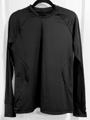 Nike Pro Dri-FIT Long Sleeve Shirt Black Thumbholes BV4101-010 Womens Size L thumbnail 2