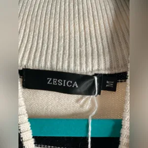 Zesica Striped Oversized Ribbed Side Slit Women's Sweater. Size-Medium. Parisian thumbnail 2