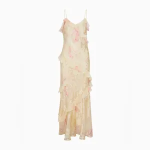 Amazon Pastel floral maxi dress ruffle embroidered butter heirloom print rialto summer thumbnail 2