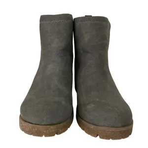 Korks 7M Gray Heeled Ankle Boots Comfy Elastic Panel Block Heel Booties‎ Size 7 thumbnail 2