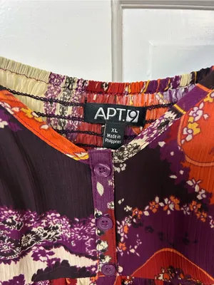 Apt. 9 Purple and Orange Paisley Spaghetti-Strap Maxi Dress thumbnail 2