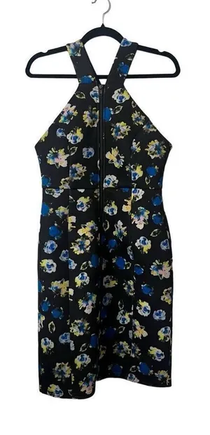 Fifth City Black Floral‎ Zip Front Dress thumbnail 1