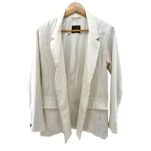 Abercrombie & Fitch Linen Blend Blazer Double Breasted Ivory‎ Women's Size Small thumbnail 6