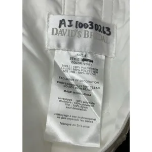 David's Bridal‎ Ivory Strapless Embroidered Organza Wedding Dress Size 8 NWT thumbnail 11