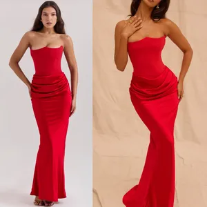 HOUSE OF‎ CB 'Persephone' Scarlet Strapless Corset Maxi Dress NWOT size S thumbnail 15