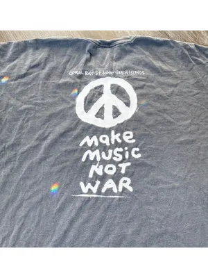 VTG Comfort Colors Make Music Not War Graphic T-shirt Peace Hippie Gray Size XXL thumbnail 4