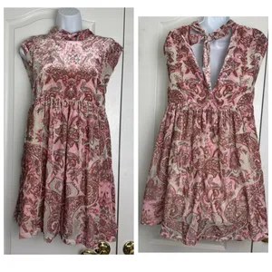 FREE PEOPLE ALL THE TIME VELVET Mini Dress Size XS Extra Small Pink PETAL COMBO thumbnail 4