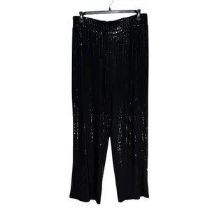Anne Klein Black‎ Sequin Wide Leg Pants Size L thumbnail 2