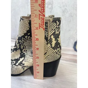 Steve Madden Size 6‎ Jain Snakeskin Print Ankle Booties Block Heel Pointed Toe thumbnail 9