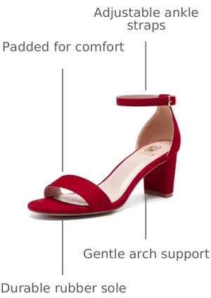 Elelax Red Suede Heels thumbnail 2