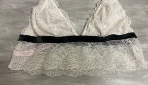 Victoria’s Secret White lace And Black Velvet Bralette thumbnail 4
