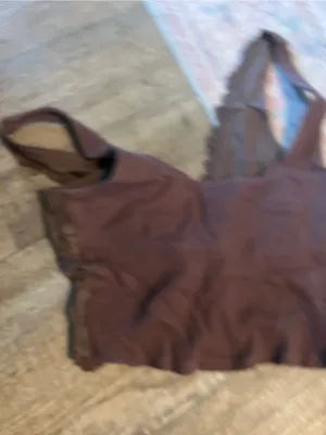Aerie Brown Lace Crop Tank Top - Women thumbnail 7