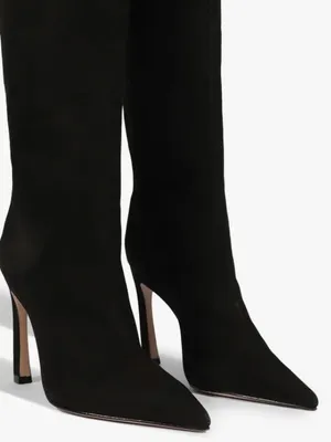 SCHUTZ Black Suede MARYANA SCULPT LEATHER BOOT Pointed Stiletto Boots Size 9B thumbnail 13