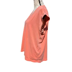 Athleta Avenue Tee Top Island Coral V-Neck Short Sleeve 657842 Womens Medium thumbnail 4