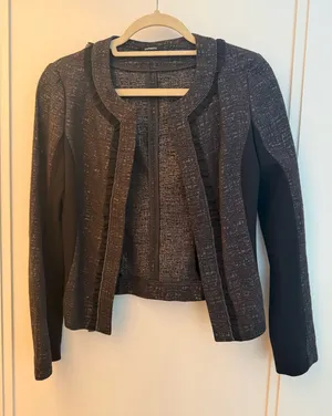 Express Embellished Ruffle Trim Blazer Jacket thumbnail 1