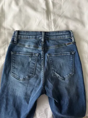 Medium Wash High Rise Distressed Ankle Jeggings thumbnail 6