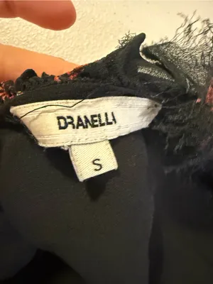 Dranella Wrap Lightweight Semi-Sheer Floral Black Small Frayed Fairy Dress thumbnail 6