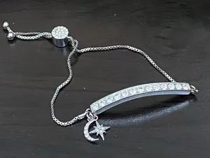 Shine Bright Swarovski Element SilverPlated Celestial Star Moon Slider Bracelet thumbnail 8