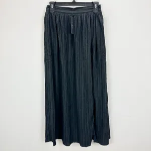 Lulus Midsummer Memories Black Mid-Rise Maxi Skirt Side Slit Plisse XS NWT thumbnail 6