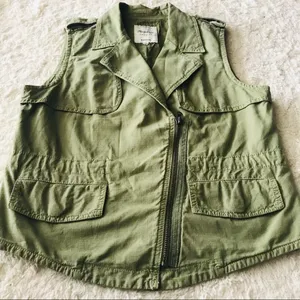 Madewell Modern Safari Utility Vest Olive Army Green Size Small thumbnail 5