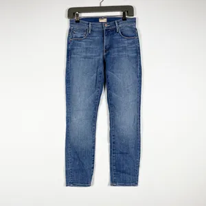 Mother Denim Skinny Not Skinny Mid Rise Cotton Stretch Jeans Blue Skies Tomorrow thumbnail 1