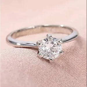 Boutique 1ct Solitaire Platinum Simulated Diamond Engagement Wedding Ring,‎ Size 6 NEW thumbnail 2
