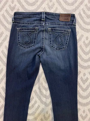 BIG STAR // THE BUCKLE Womens Alex Skinny Non-Distressed Dark Wash Blue Jeans 28 thumbnail 5