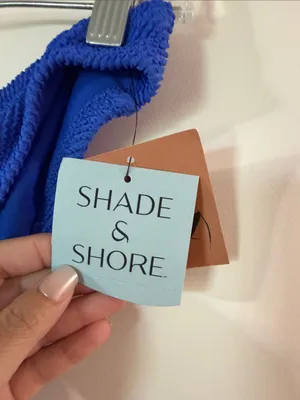 Shade & Shore Royal Blue Textured Bikini Bottom thumbnail 2